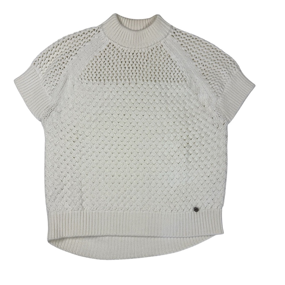 Ted Baker Stena Basket Stitch Cotton Blend Sweater In White